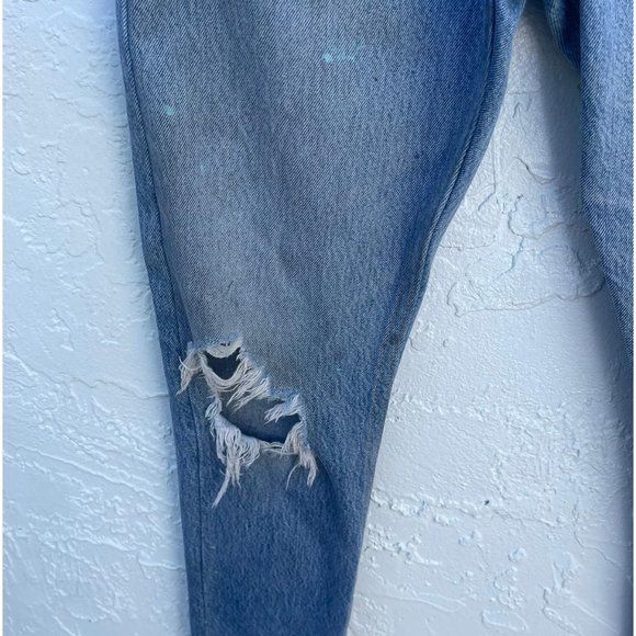 Levis Re/Done Womens High Rise Ankle Crop Distressed Jeans Acid Blue Sz 26 - Picture 14 of 16